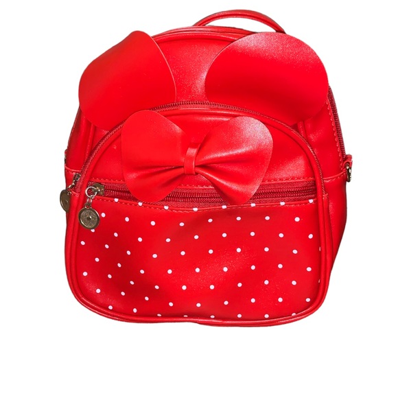 Girls Bowknot Polka Dot Cute Mini Backpack Small Daypacks Convertible Shoulder B - Picture 2 of 8